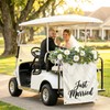 Just Married Wedding Backdrop Set with Just Married Sign, Eucalyptus