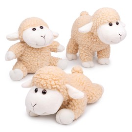 lilizzhoumax Sheep Cuddly Toy, Plush Toy, Fluffy Stuffed Toy, Small Lamb, Kawaii Plush, Cute Plush Toy, Gift for Girls, Boys & Babies, 18 cm, Yellow