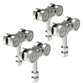 Hi Flame 4 Wheel Heavy Duty Trolley Assembly with Silent M10 Bolt & 3 Nuts for All Standard 1-5/8" or Taller Strut Channel (PACK OF 4 SILVER)