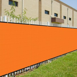 Goleray 2'x8' Outdoor Privacy Screen Fence 240GSM Polyethylene Shade Cloth UV Protection with Zipties - Perfect Temporary Fencing for Balcony, Backyard, Garden, Patio (Orange)