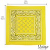 Motique Accessories 22 Inch Cotton Paisley Bandana (Bright Yellow)