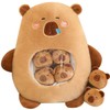 Aiuidun Capybara Plush with 6 Cute Babies Capybara Stuffed Animals,a
