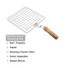 Yuktha Eternals BBQ Grill Net, Square Roaster with Wooden Handle,