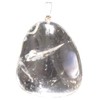 Genuine Rock Crystal Stone Necklace Pendant with Silver Eyelet for