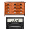 Fuxxer® 2 x Label Windows, Metal Handles, Black Antique Look,