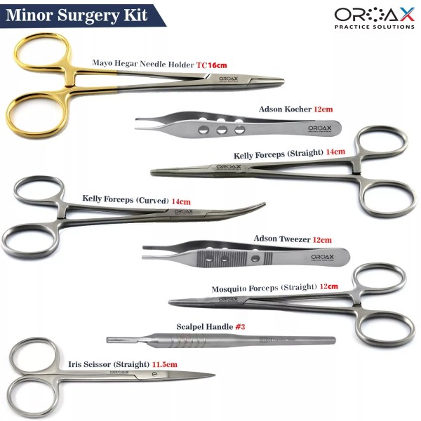 Oroax Corporation 08Pcs Micro Surgery Kit Surgical Instruments Student Dissecting