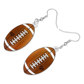 RAIDIN Cute Acrylic Sport Balls Dangle Hook Earrings Jewelry for Women Girls Table Tennis Ball Football Earrings Gifts for Sports Lovers (Rugby Earrings)