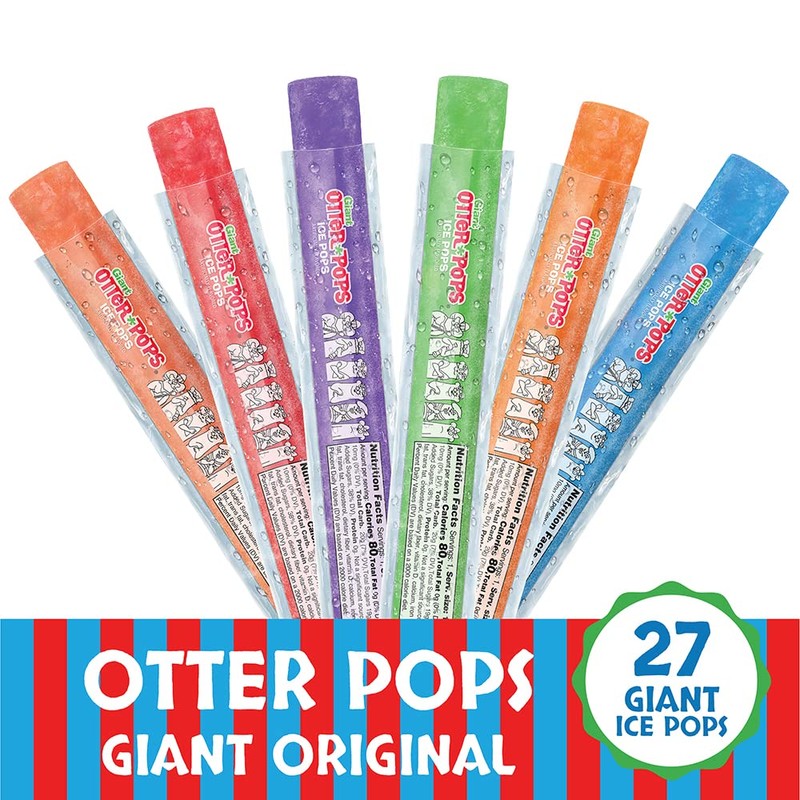 Otter Pops, Giant Original 5.5oz, 27 Ice Pops, Six Zippy