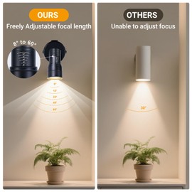 XINCLING Uplights Indoor, 10W LED Uplighting & Spot Lights with Zoomable 8°-60° Focus Head, 3000K Accent & Floor Can Light for Plants Artwork Decor, 5.9 FT Plug Cord with Foot Switch, 2 Pack