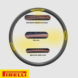Pirelli Cinturato Gravel M Bike Tyre, Size 35-622, Classic Tan Wall
