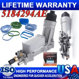 Carbole Engine Oil Cool and Filter Housing Adapter Kit For 2014-2016 Jeep Cherokee 3.6L