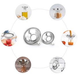 Stainless Steel Wide Mouth Funnel, SHOWFULL Canning Funnels for Transferring Liquid Dry Ingredients (2 Pack)