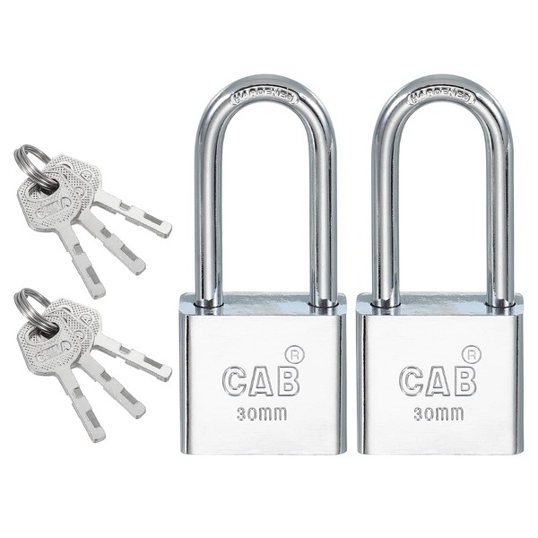 PATIKIL Keyed Padlock 30mm (1-3/16"), 2 Pcs Keyed Different Locks