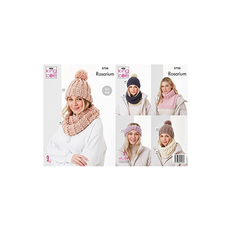 King Cole Ladies Rosarium Mega Chunky Knitting Pattern Easy Knit
