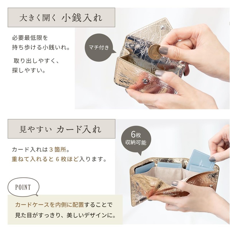 MALTA Trifold Wallet, Mini Wallet, Women's, Men's, Small, Compact, Cowhide