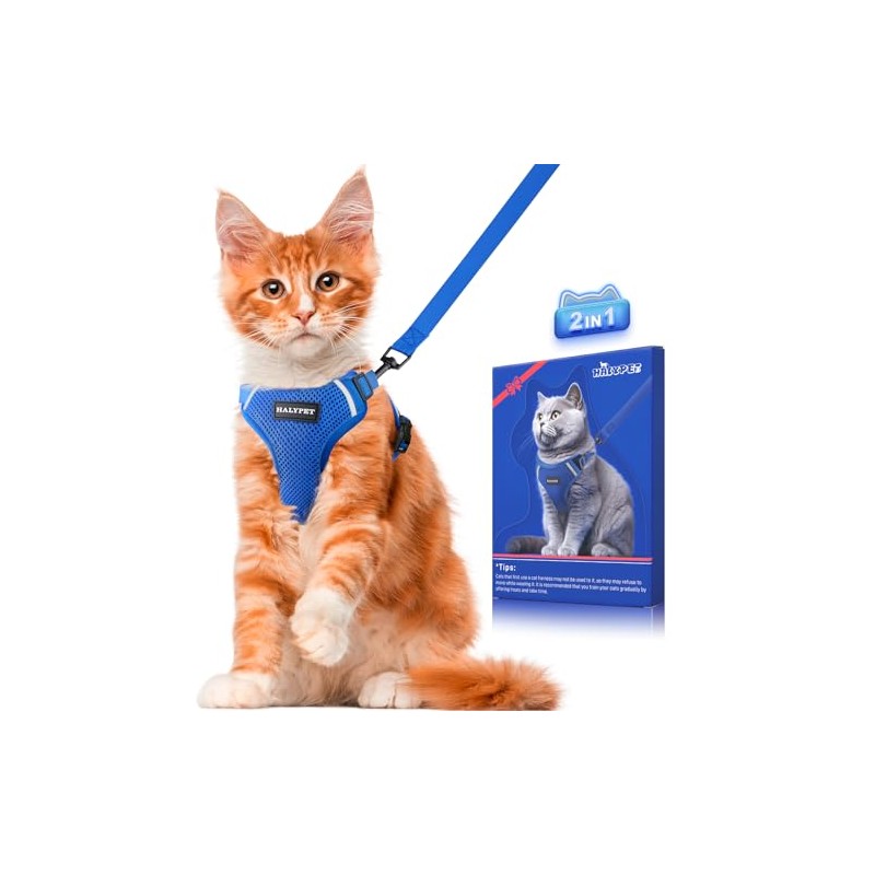 Halypet Juego De Arnés Y Correa para Gatos [MAX Safety