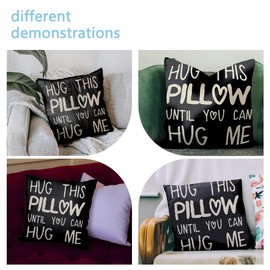 Guqqeuc Long Distance Relationship Gifts for Him Her 45x45 Cushion Covers Gifts for Husband Wife Anniversary Birthday Gifts for Girlfriend Boyfriend Hug This Pillow Until You Can Hug Me Pillow Case