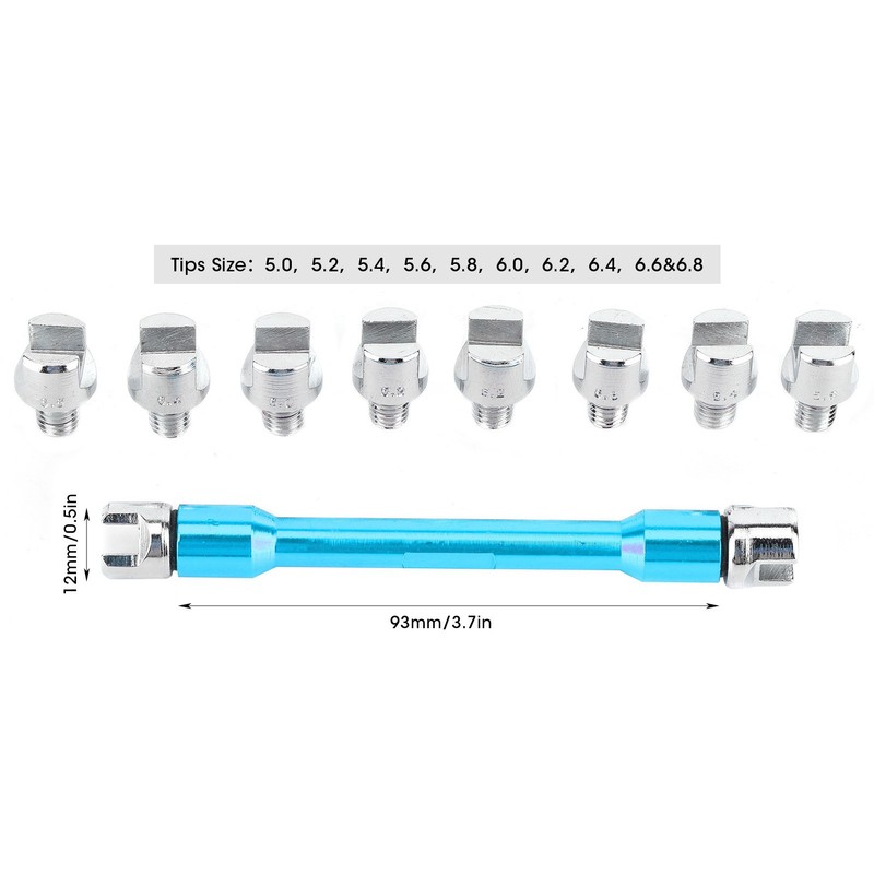 Motorcycle Spoke Wrench CNC Spanner Set 5.0‑6.8 Length 93mm/3.7in for