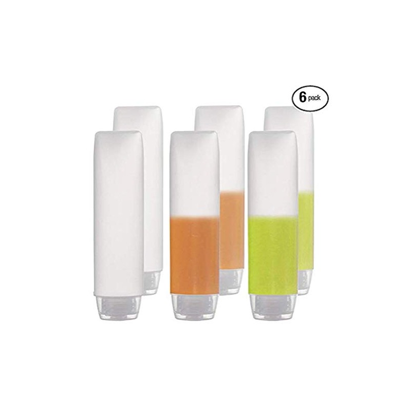 6 Pack Travel Size Plastic Squeeze Bottles Containers For Cosmetic