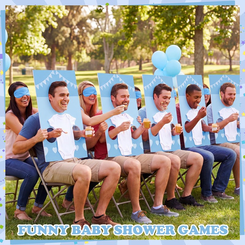 6 Sets Baby Shower Games Feed the Baby Blue Gender