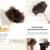 iHUFeather Ostrich Feather Duster 16 inch Feather Duster Fluffy Natural