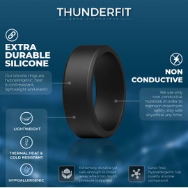 ThunderFit Silicone Wedding Rings Unisex, Beveled Rubber Engagement Bands - 1/4/7 Variety Multipack