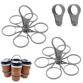 QYRDBGY Pack of 2 Drink Carrier with Handle, Super Carry Drink Holder for 6 Cups, Foldable Cup Carrier, Easy Storage, Drink Carrier, Coffee Carrier for Meetings, Camping