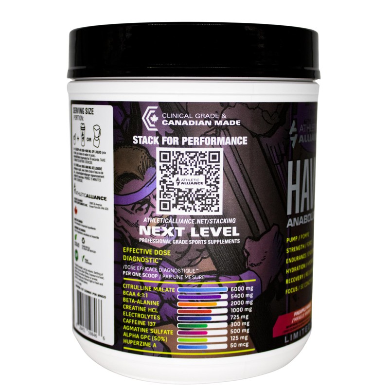 Havok-137 Anabolic Pre-Workout Supplement, Cotton Candy Grape Flavour, 570g, Limited