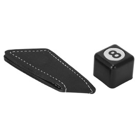 Magnetic Billiard Chalk Holder Aluminium Alloy Black with Leather Belt Clip Portable Lightweight Billiard Accessory
