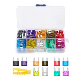 YYTQP 120 Pieces Mini Fuse Kit, Car Fuse Assortment Kit, Mini Size(2A/3A/5A/7.5A/10A/15A/20A/25A/30A/35A), Blade Fuses with Puller Automotive Tool for Cars, Trucks, Motorcycle, Camper, SUV