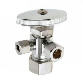 GULUANT Replacement 5/8 Inch Comp x 3/8 Inch Comp x 1/4 Inch Comp Multi Turn Brass Angle Stop Valve for PrimeX 82010
