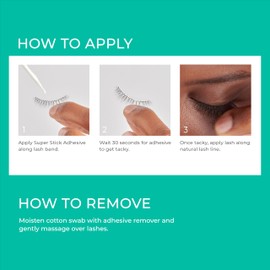 KISS KISS Super Stick 5-Day Extended Wear Strip Lash Adhesive, Quick Drying Lash Glue, Witch Hazel & Cactus Extract Infused, Brush Applicator, Net Wt. 4.8g (0.17 oz.), Black