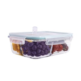 Imperial Home 6 Pc Glass Storage Containers with Lids, Food Storage Container Set, Kitchen Organization, Meal Prep, Airtight Lock Lid, Reusable, Freezer & Microwave Safe