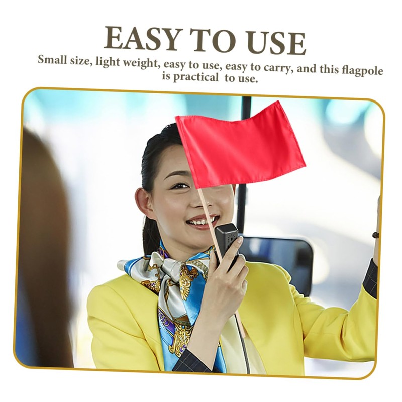 SUPVOX 100pcs Bamboo Flag Poles for Festivals Handheld Decorative Flag