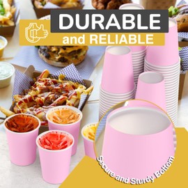 Exquisite Exquisite Pink Paper Cups - 9 oz Disposable Coffee Cups 50 Paper Cups for Hot Drinks/Cold Cups - Durable Disposable Cups 280 GSM Hot Tea Cups & Coffee Cup To Go - Paper Party Cups