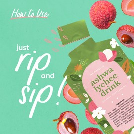 THE PUREST CO Ashwa Lychee Drink ASHWAGANDHA KSM-66® Supplement - 1 Month Supply (30 sachets)