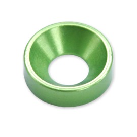 [10PCS] USA Made Anodized Aluminum Colored Finishing Washers - (Electric Green) - (0.435in. Dia.) Flat Top - for KYDEX Holsters, Auto Trim, Art Projects, Home DIY