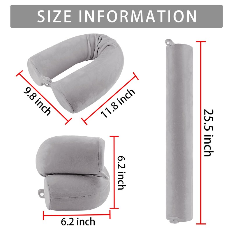 PG6 Twist Memory Foam Travel Pillow for Neck, Chin, Lumbar