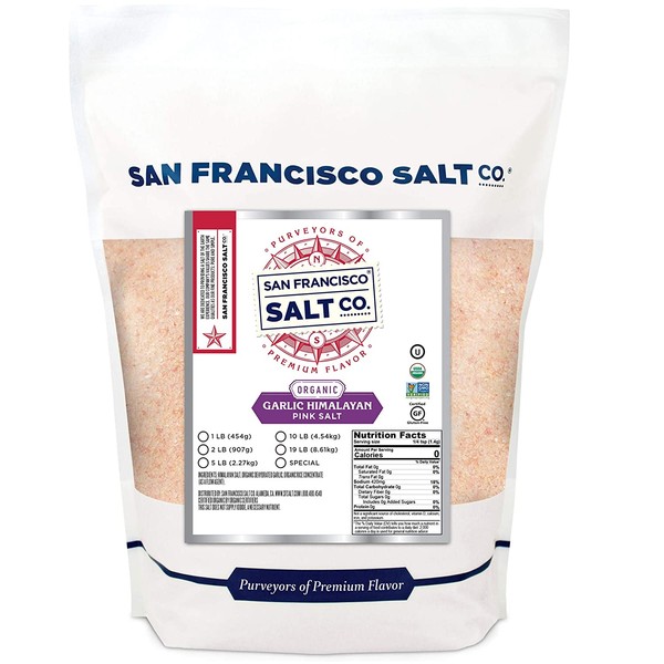 Organic Garlic Himalayan Salt 2 lbs. by San Francisco Salt Company