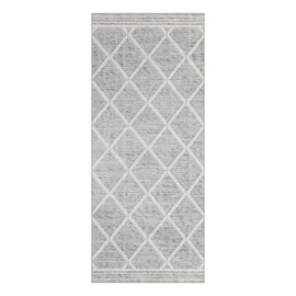 ReaLife Rugs Machine Washable Area Rug Runner - Living Room Bedroom Bathroom Kitchen Entryway Office - Padded Low Pile Stain Resistant Premium - Boho Modern Farmhouse - Tessa - Gray Ivory 2'6" x 8'