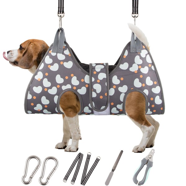 ATESON Dog Grooming Hammock Harness for Medium Dogs Nail Trimming,