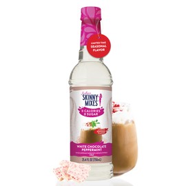 Jordan's Skinny Syrups Sugar Free Holiday Coffee Syrup, White Chocolate Peppermint Flavor Drink Mix, Zero Calorie Flavoring for Chai Latte, Protein Shake, Food & More, Keto Friendly, 25.4 Fl Oz, 1 Pk