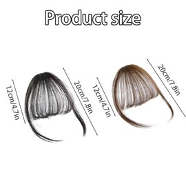 2Pcs Clip Style Tassels, Clip Style Bangs, Real Hair Bangs Clip Style, Suitable For Women To Use Sideburns For Hair Extensions, Air Fine Bangs For Women To Use For Hair Extensions (Light Brown, Black)