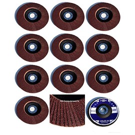 10 Standard Serrated Discs Diameter 125 mm x 22.23 mm Grain 80 Sanding Discs Sanding Mop Discs Wood and Metal Brown