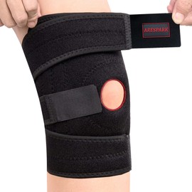 Knee Brace, Arespark Compression Medical Knee Support with Side Stabilizers & Patella Gel Pads, Knee Wraps for Protection & Injury Recovery, Meniscus Tear ACL MCL Arthritis, Running Cycling Workout Sports, Men & Women, Genouillère (Medium)