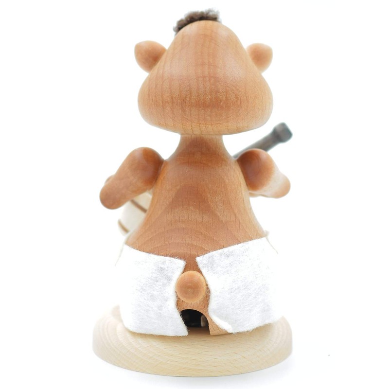Kuhnert - Hamster Smoker Figurine Solid Wood Turned 13 cm