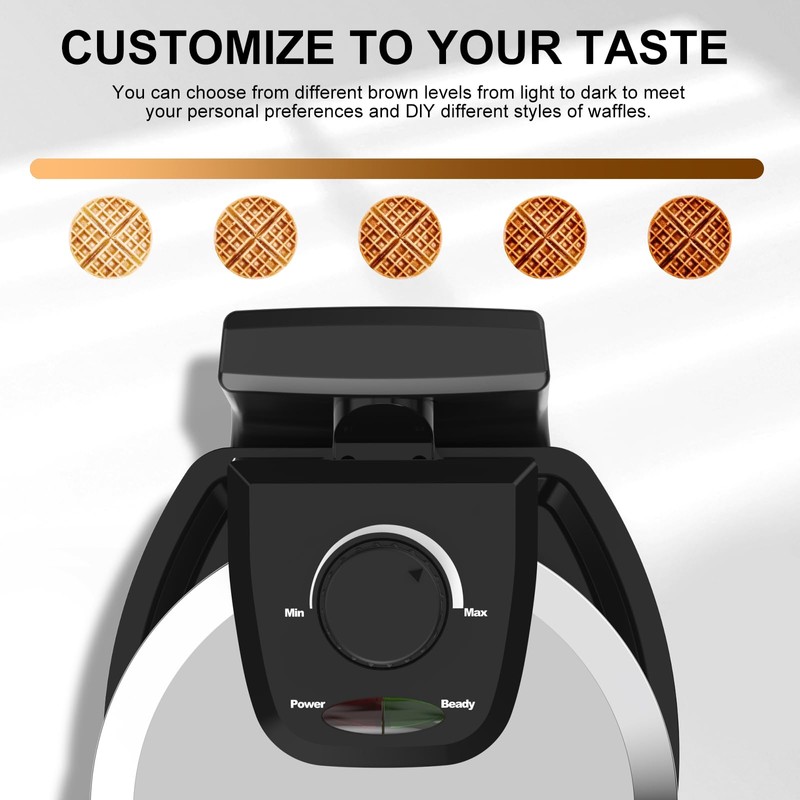 Waffle Maker, Rotating Belgian Waffle Maker, 180° Flip Waffle Iron,