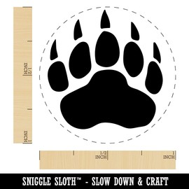 Grizzly Bear Claw Paw Self-Inking Rubber Stamp Ink Stamper for Stamping Crafting Planners - 1 Inch Medium - Blue Ink