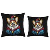 Corgi Jester Cartoon Throw Pillow