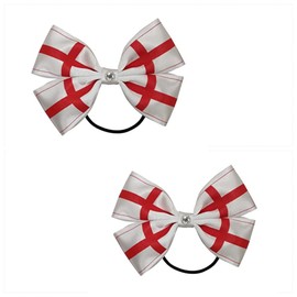 Pack Of 2 Hand-Made England Flag Inspired Hair Clip Bow